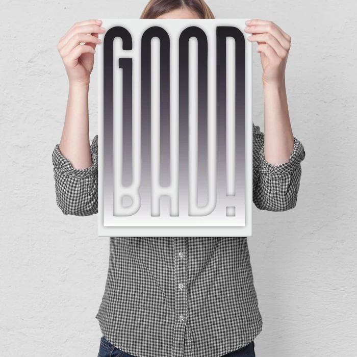 Poster metal GOOD BAD gift
