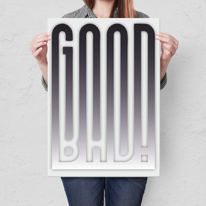 Poster metal GOOD BAD gift