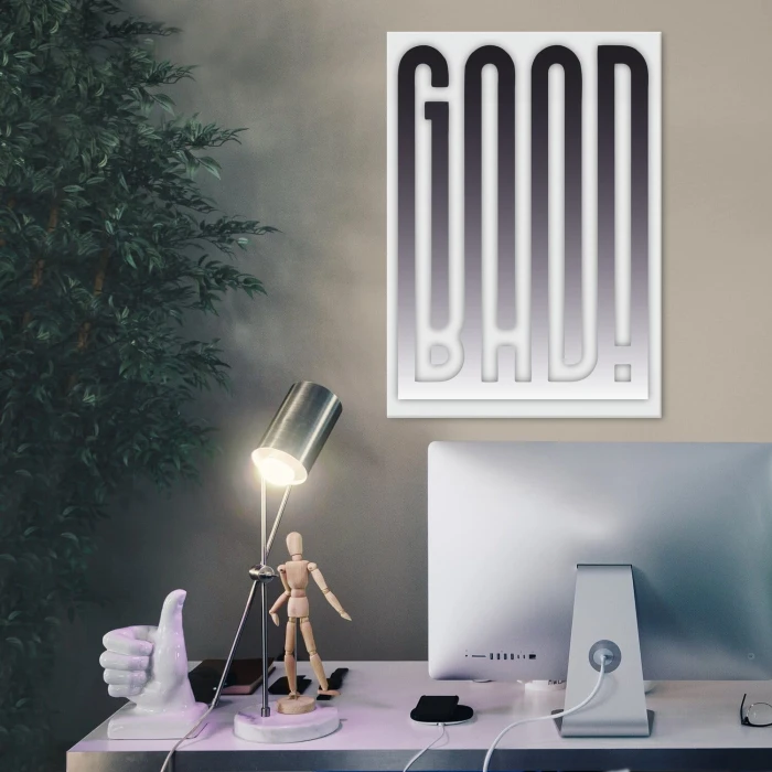Poster metal GOOD BAD gift