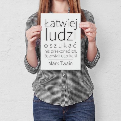Plakat metalowy łatwiej ludzi oszukać Prezent