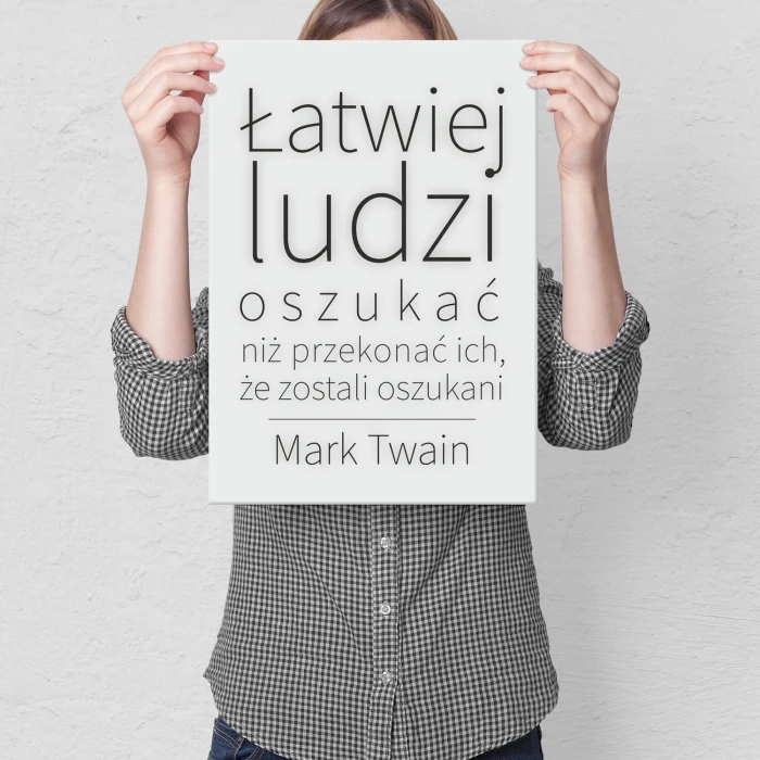 Plakat metalowy łatwiej ludzi oszukać Prezent