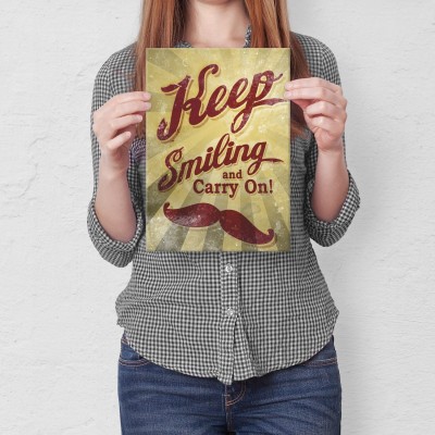 Poster metal keep smiling gift
