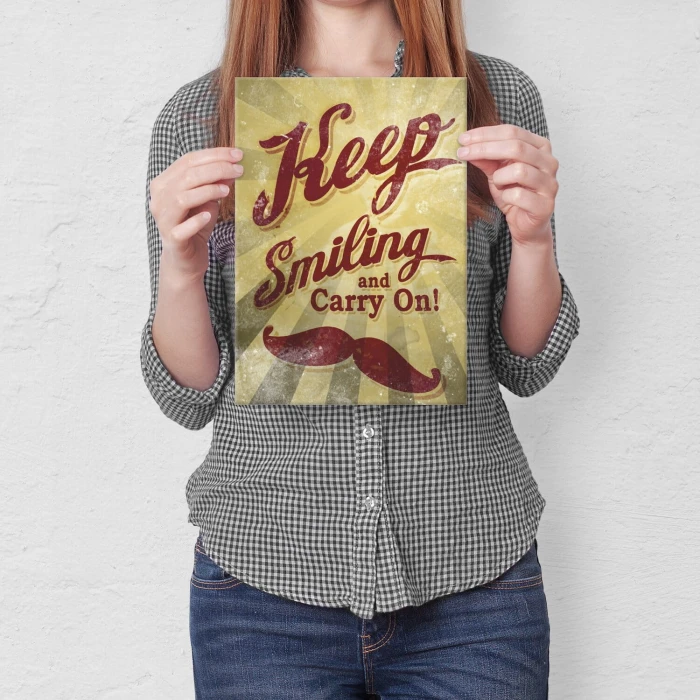 Poster metal keep smiling gift