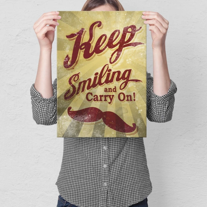 Poster metal keep smiling gift