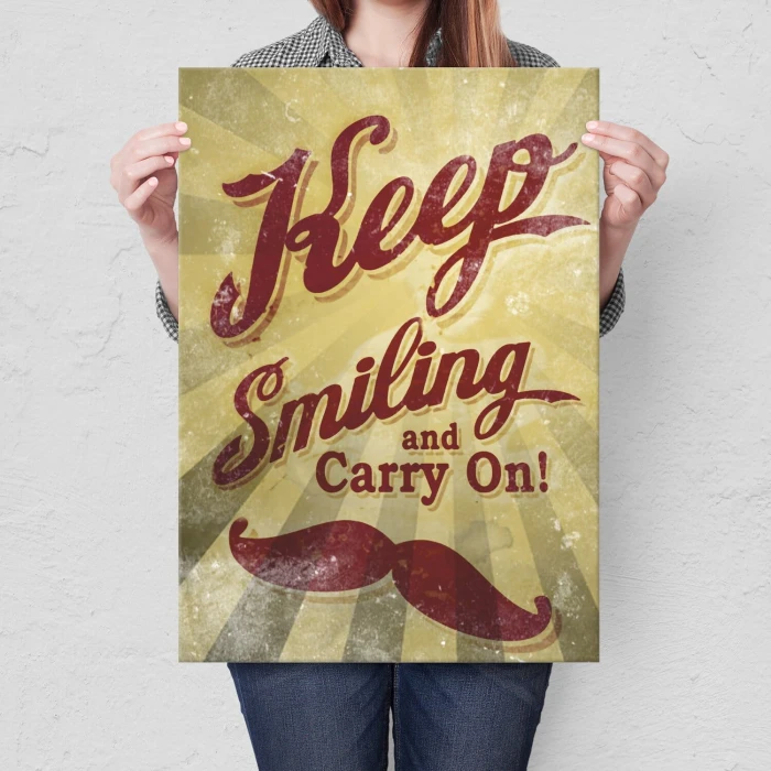 Poster metal keep smiling gift