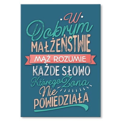 Plakat metalowy Dobre małżeństwo Prezent