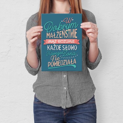 Plakat metalowy Dobre małżeństwo Prezent