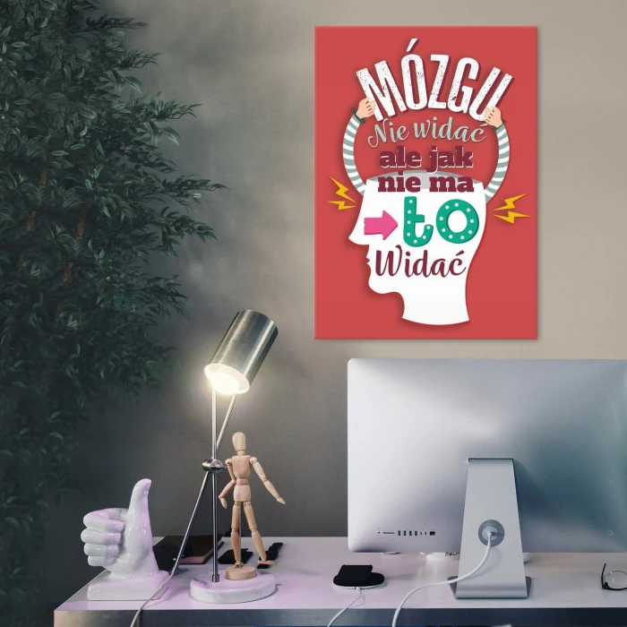 Plakat metalowy Mózgu nie widać Prezent