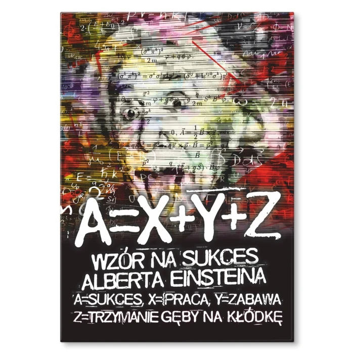 Plakat metalowy wzór na sukces Einstein Prezent