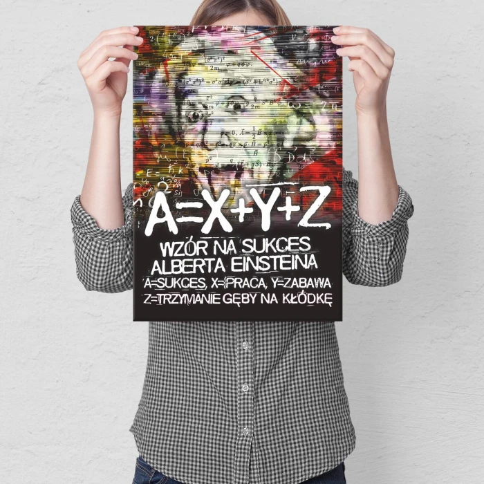 Poster metal wzór na sukces Einstein gift