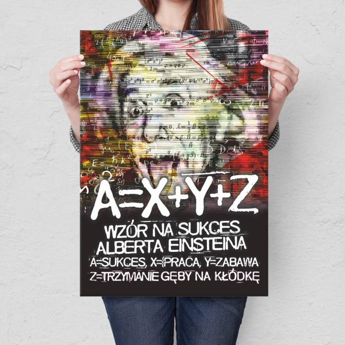 Poster metal wzór na sukces Einstein gift
