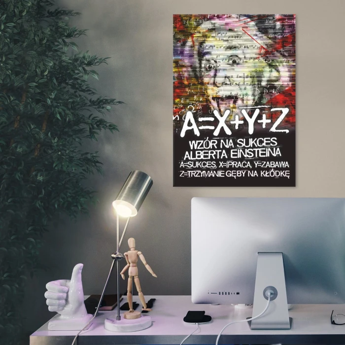 Poster metal wzór na sukces Einstein gift