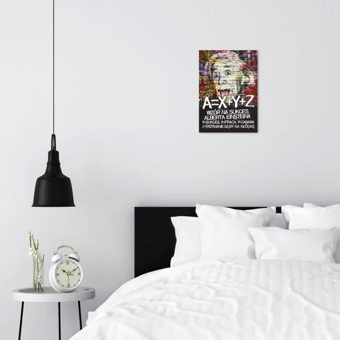 Poster metal wzór na sukces Einstein gift