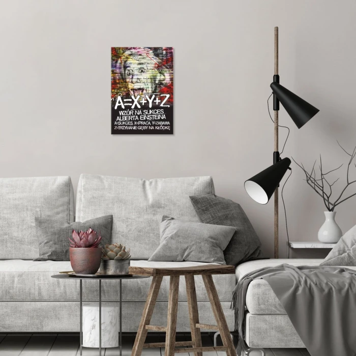 Plakat metalowy wzór na sukces Einstein Prezent