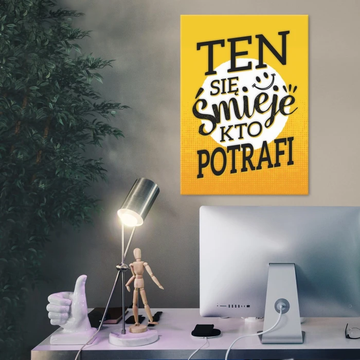 Plakat metalowy ten się śmieje kto potrafi Prezent