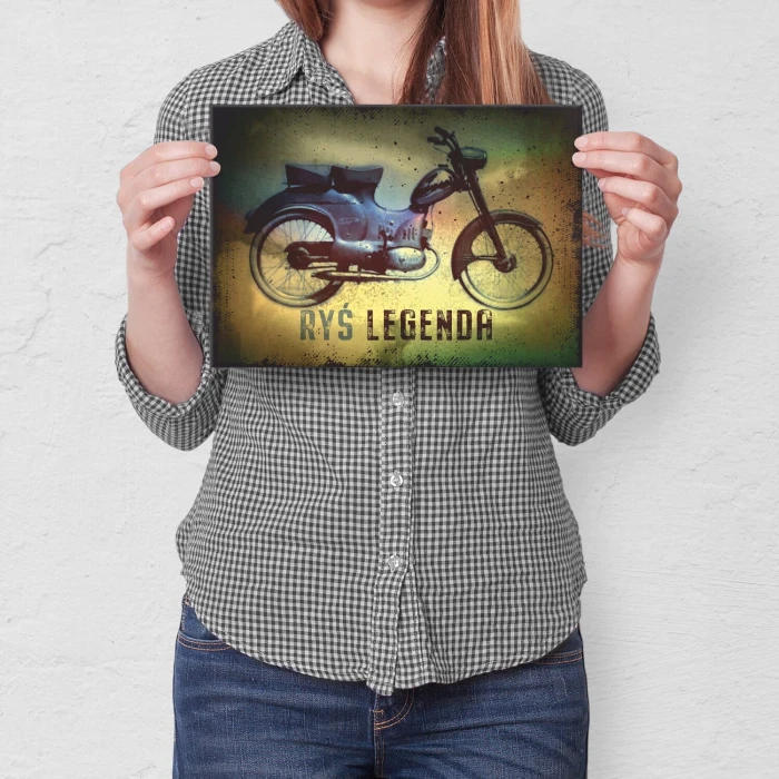Poster metal Ryś Motocykl Legenda gift