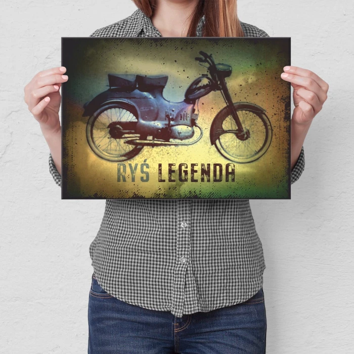 Poster metal Ryś Motocykl Legenda gift