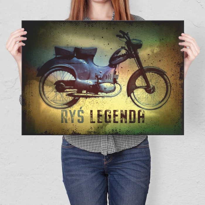 Poster metal Ryś Motocykl Legenda gift