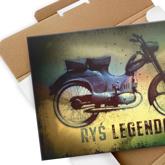 Plakat metalowy Ryś Motocykl Legenda Prezent