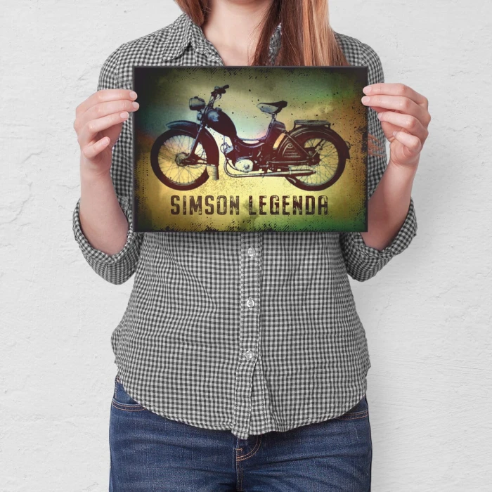 Poster metal Simson Motocykl Legenda gift