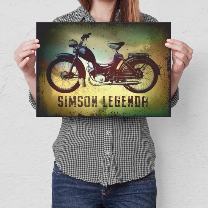 Plakat metalowy Simson Motocykl Legenda Prezent