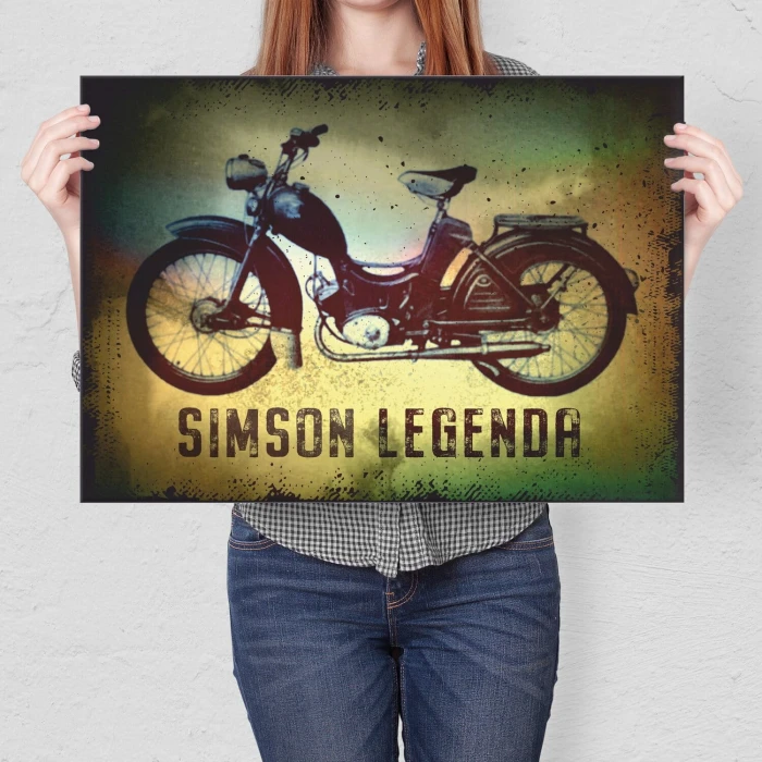 Plakat metalowy Simson Motocykl Legenda Prezent