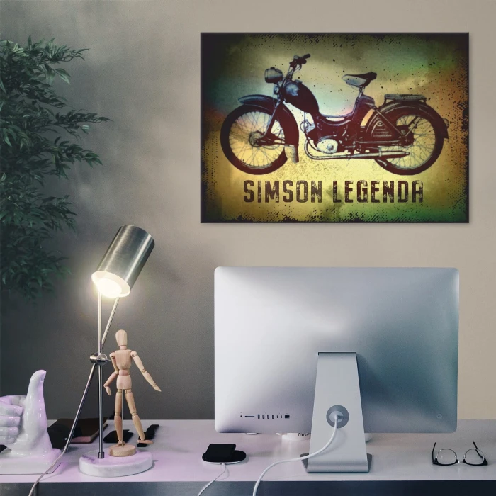 Plakat metalowy Simson Motocykl Legenda Prezent
