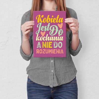 Poster metal kobieta jest do kochania gift