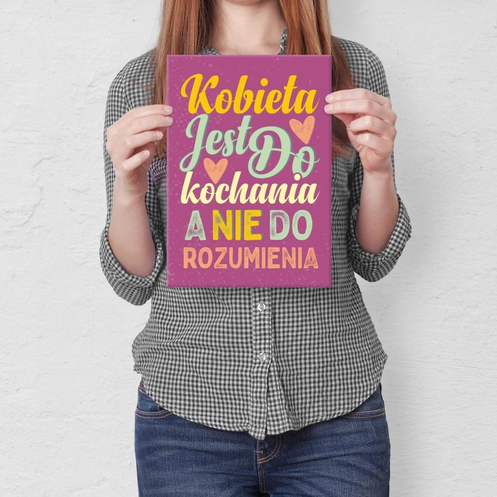 Plakat metalowy kobieta jest do kochania Prezent
