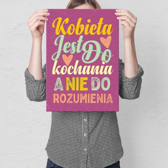 Poster metal kobieta jest do kochania gift