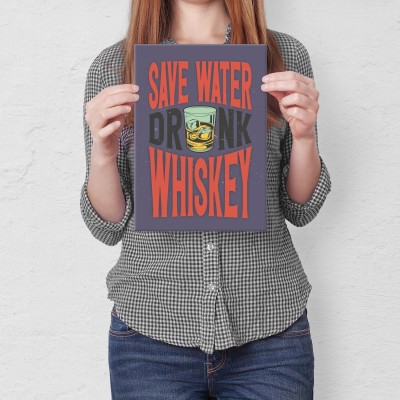 Plakat metalowy drink whiskey Prezent