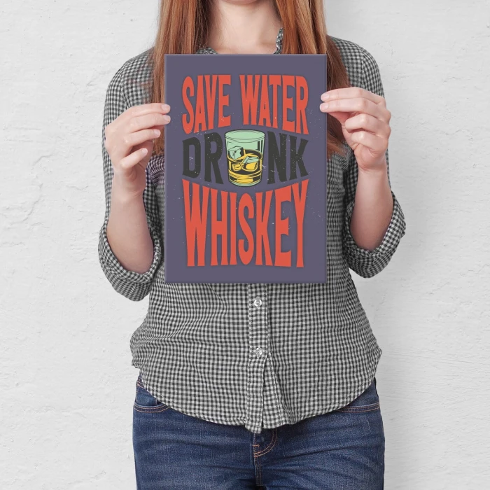Plakat metalowy drink whiskey Prezent