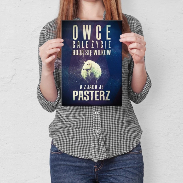 Plakat metalowy owce boją się wilków Prezent