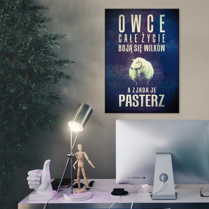 Plakat metalowy owce boją się wilków Prezent
