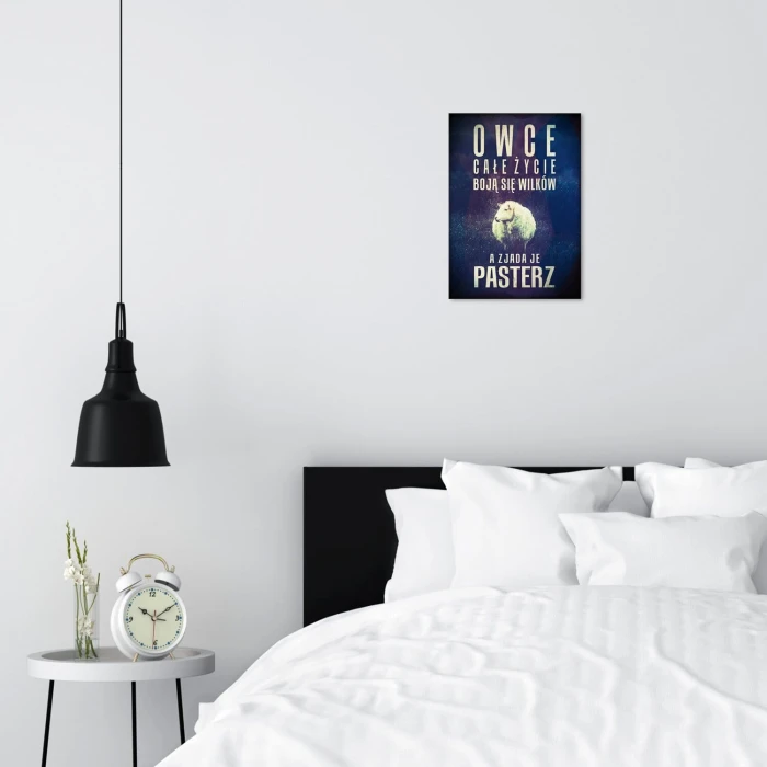 Plakat metalowy owce boją się wilków Prezent
