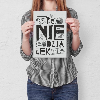 Plakat metalowy Poniedziałek Prezent