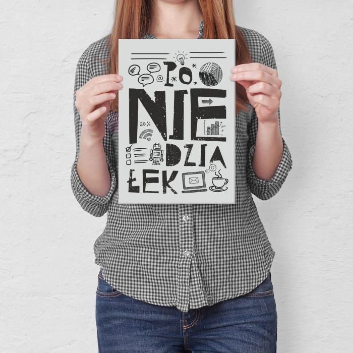 Plakat metalowy Poniedziałek Prezent