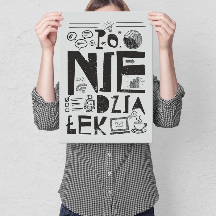 Poster metal Poniedziałek gift
