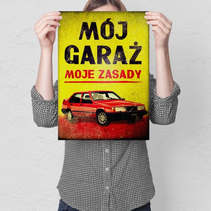 Poster metal mój garaż volvo 940 gift