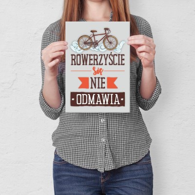 Plakat metalowy Rowerzyście się nie odmawia Prezent