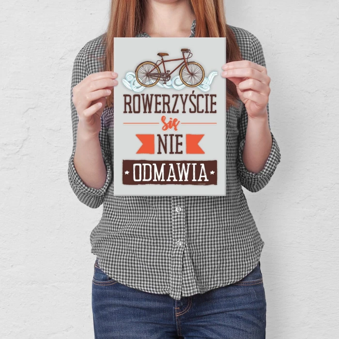 Plakat metalowy Rowerzyście się nie odmawia Prezent
