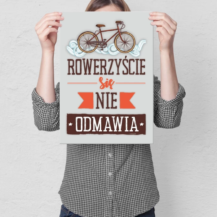 Poster metal Rowerzyście się nie odmawia gift