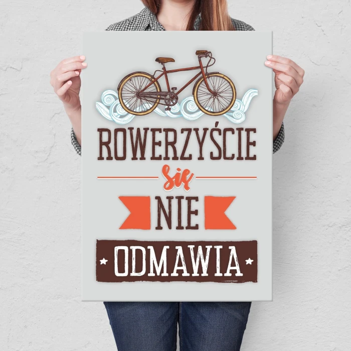 Plakat metalowy Rowerzyście się nie odmawia Prezent