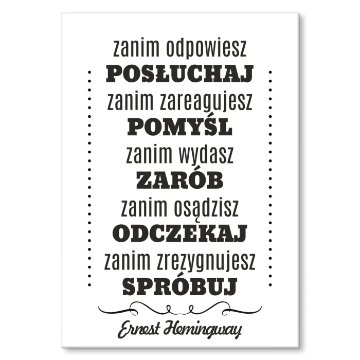 Poster metal Zanim odpowiesz gift