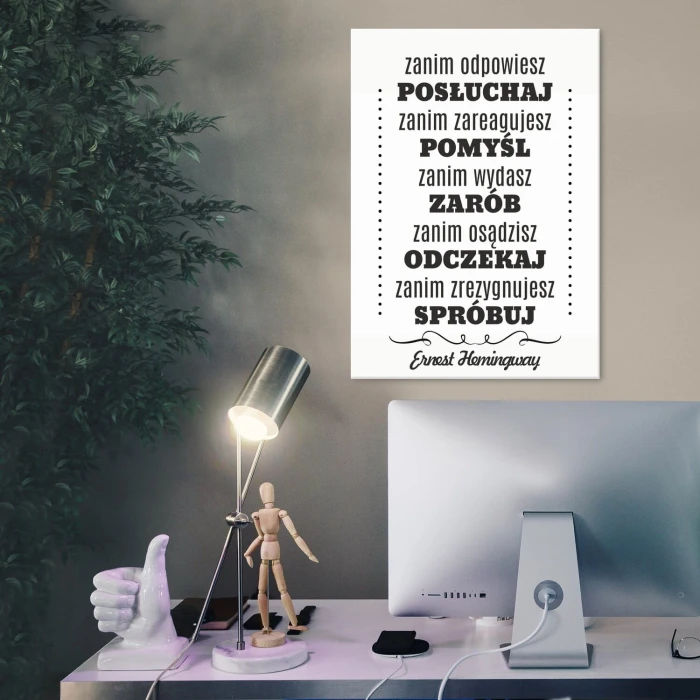 Poster metal Zanim odpowiesz gift
