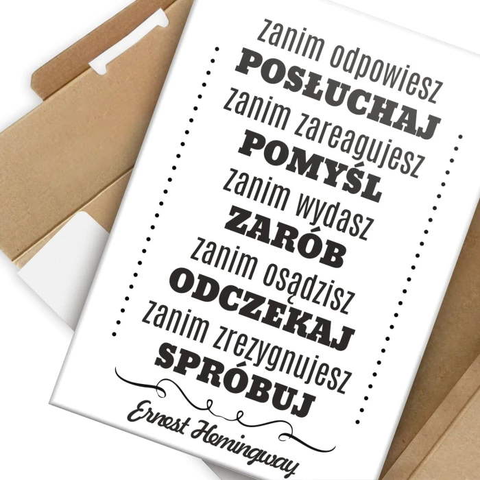 Poster metal Zanim odpowiesz gift