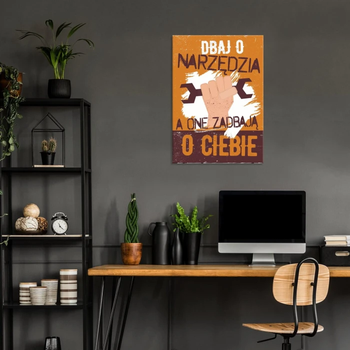 Poster metal Dbaj o narzędzia gift