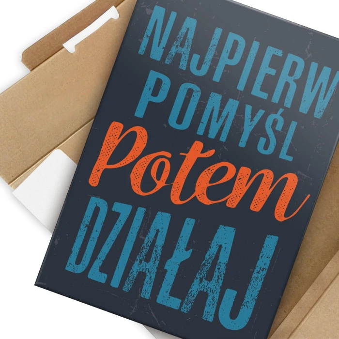 Plakat metalowy Najpierw pomyśl Prezent