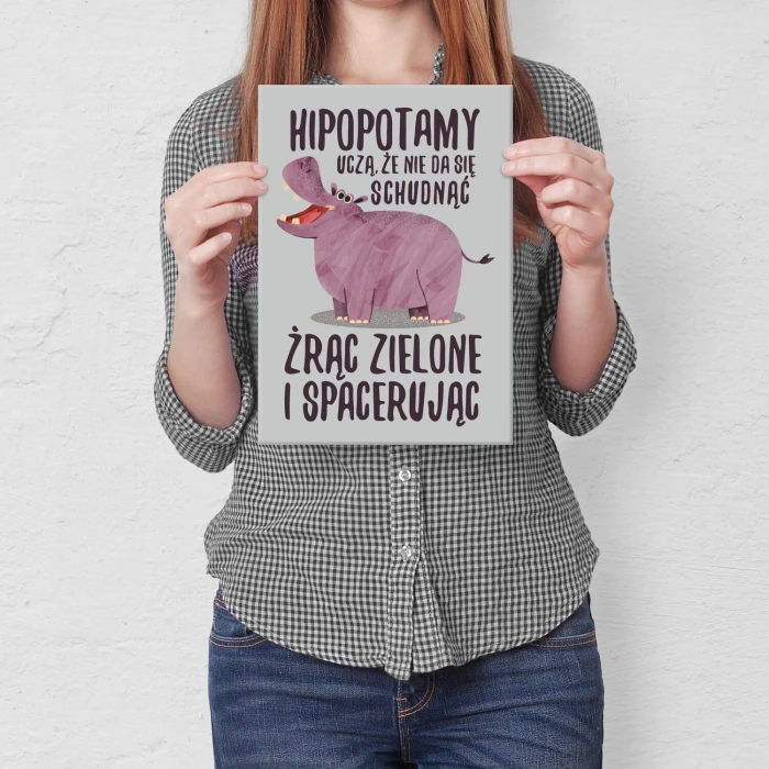 Plakat metalowy Hipopotamy uczą Prezent