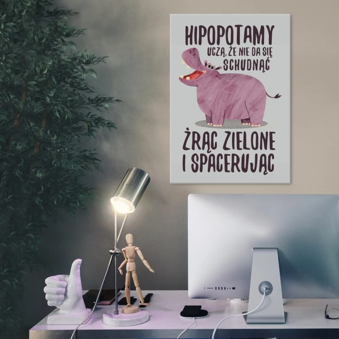 Plakat metalowy Hipopotamy uczą Prezent